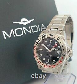 MONDIA GMT Automatic 200m Stainless Steel 40mm Watch Box, Paper Ref. MI-813