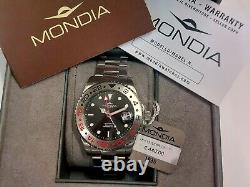 MONDIA GMT Automatic 200m Stainless Steel 40mm Watch Box, Paper Ref. MI-813