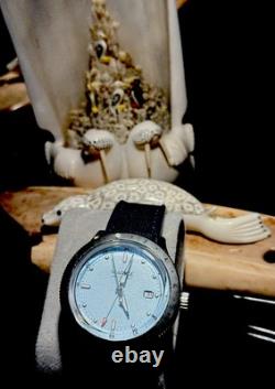 Marloe GMT Day Mens Watch Stainless Steel Blue Face Automatic Watch