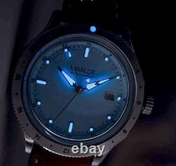 Marloe GMT Day Mens Watch Stainless Steel Blue Face Automatic Watch