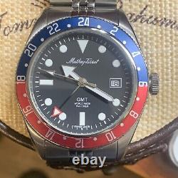 Mathey-Tissot Mathy Vintage GMT Black Dial Pepsi Bezel Men's Watch H902AN Rare