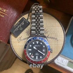 Mathey-Tissot Mathy Vintage GMT Black Dial Pepsi Bezel Men's Watch H902AN Rare