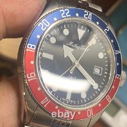 Mathey-Tissot Mathy Vintage GMT Black Dial Pepsi Bezel Men's Watch H902AN Rare
