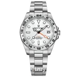 Men Automatic Mechanical GMT Watch Sapphire Glass 100M Waterproof Luminous Steel