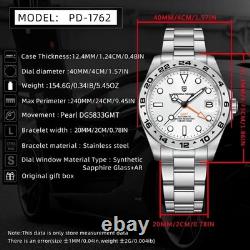 Men Automatic Mechanical GMT Watch Sapphire Glass 100M Waterproof Luminous Steel