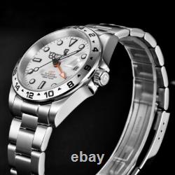 Men Automatic Mechanical GMT Watch Sapphire Glass 100M Waterproof Luminous Steel