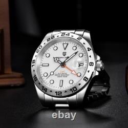 Men Automatic Mechanical GMT Watch Sapphire Glass 100M Waterproof Luminous Steel