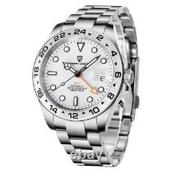 Men Automatic Mechanical Watch GMT 100M Waterproof Date Sapphire Glass Luminous