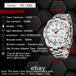 Men Automatic Mechanical Watch GMT 100M Waterproof Date Sapphire Glass Luminous