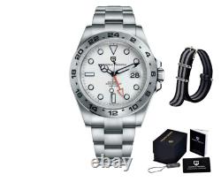 Men GMT Automatic Mechanical Watches 100M Waterproof Diver Watch Stainless Steel
