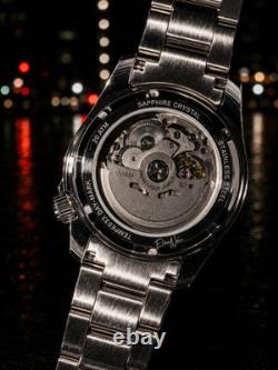 Men's Automatic GMT Watch 41mm Black Dial Stainless Steel Élan Noir Tempesta