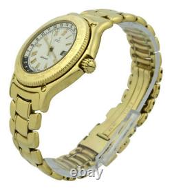 Men's Ebel Voyager 8124913 GMT 18k Yellow Gold 38mm White Dial Automatic with Box