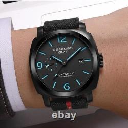 Men's GMT Automatic 45MM Waterproof Watch with Luminous Sapphire Glass