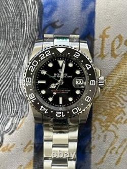 Men's Luxury GMT Style Automatic Watch Black/Gray Bruce Wayne Colorway 41mm