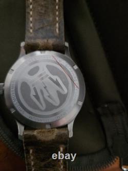 Men's Maratac CountyComm Titanium 44mm GMT Gen2 Quartz. Handmade leather strap
