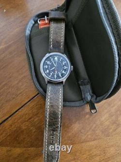 Men's Maratac CountyComm Titanium 44mm GMT Gen2 Quartz. Handmade leather strap