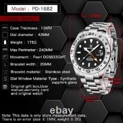 Men's Waterproof GMT Automatic Sapphire Sports Watch with Luminous Dial