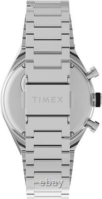 Mens Wristwatch TIMEX Q GMT TW2V69900 Chrono Stainless Steel White
