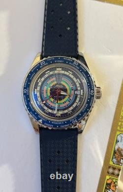 Mido Ocean Star Decompression timer GMT Worldtime blue