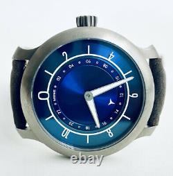 Ming 17.03 GMT Grade 2 Titanium Blue Burst Watch 25 Jewel Swiss 1/125 Box Papers