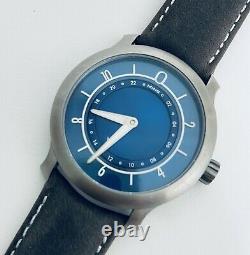 Ming 17.03 GMT Grade 2 Titanium Blue Burst Watch 25 Jewel Swiss 1/125 Box Papers