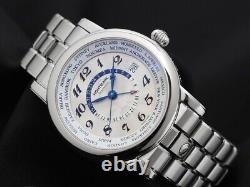 Montblanc Star World Time GMT Silver 109286 Men's watch Automatic Winding 42mm