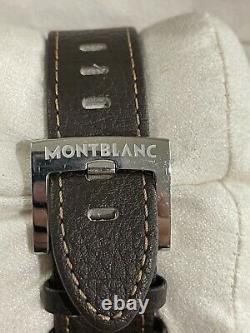 Montblanc Timewalker Chronograph Automatic Watch 43mm Silver Dial BRN Calf Strap