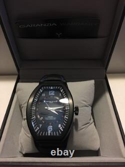 Montres De Luxe Mens GMT Estremo Black blue Tonneau Leather Watch NEW