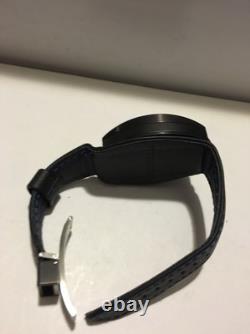 Montres De Luxe Mens GMT Estremo Black blue Tonneau Leather Watch NEW