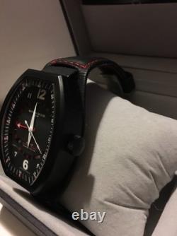 Montres De Luxe Mens GMT Estremo Black white red Tonneau Leather Watch NEW