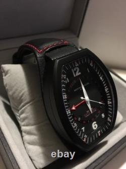 Montres De Luxe Mens GMT Estremo Black white red Tonneau Leather Watch NEW