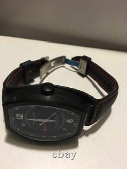 Montres De Luxe Mens GMT Estremo Black white red Tonneau Leather Watch NEW