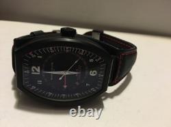 Montres De Luxe Mens GMT Estremo Black white red Tonneau Leather Watch NEW
