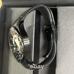 Movado Black Series 800 GMT World-Time 24 Hr Steel Watch Model 14-1-36-1207