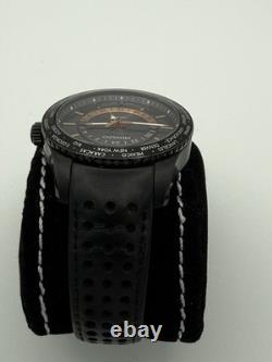 Movado Black Series 800 GMT World-Time 24 Hr Steel Watch Model 14-1-36-1207