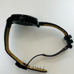 Movado Black Series 800 GMT World-Time 24 Hr Steel Watch Model 14-1-36-1207