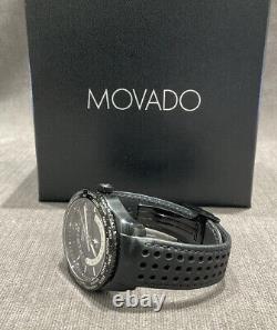 Movado Black Series 800 GMT World-Time 24 Hr Steel Watch Model 14-1-36-1207