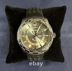 Movado Black Series 800 GMT World-Time 24 Hr Steel Watch Model 2600118