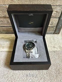 NEW $399 ABOUT VINTAGE men's watch 1954 GMT steel / green turtle
