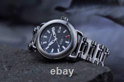 NEW! ARAGON Millipede Black Dial GMT Watch 44mm 24 Hr. Dial Automatic Mvmt A547