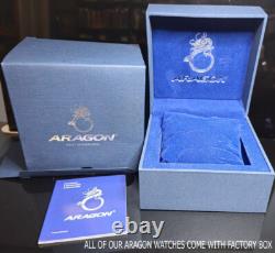 NEW! ARAGON Millipede Black Dial GMT Watch 44mm 24 Hr. Dial Automatic Mvmt A547