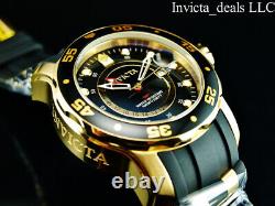 NEW Invicta Men's 48mm PRO DIVER SCUBA Swiss GMT BLACK DIAL Gold Tone SS Watch