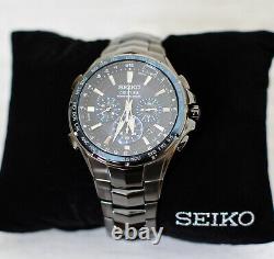 NEW! Seiko Coutura SSG021 Radio Sync Solar Chronograph Stainless Steel