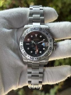NEW Seiko MOD Custom Watch GMT Explorer II Black Bay Pro NH34A Movement MINT
