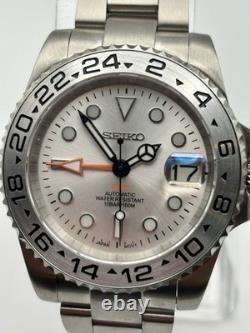 NEW Seiko NH34 Premium Custom MOD Watch Rugged GMT Polar White Dial MINT
