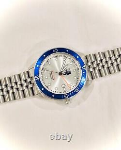 NEW Swiss Three Leagues GMT RP $375 1640 Ft Blue/Silver Dive Watch
