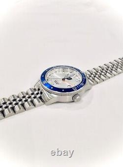 NEW Swiss Three Leagues GMT RP $375 1640 Ft Blue/Silver Dive Watch