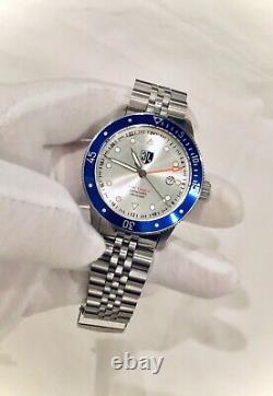 NEW Swiss Three Leagues GMT RP $375 1640 Ft Blue/Silver Dive Watch