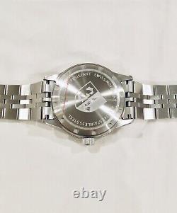 NEW Swiss Three Leagues GMT RP $375 1640 Ft Blue/Silver Dive Watch