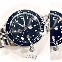 NEW Swiss Three Leagues Grey GMT Black RP $375 1640 Ft TLW3L203 Dive Watch